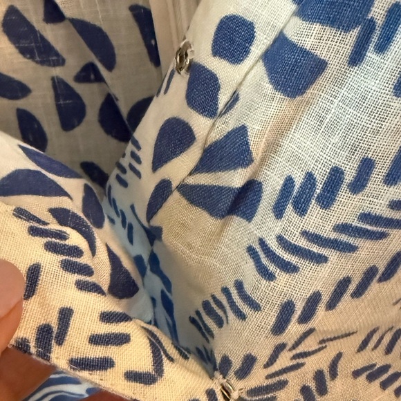 Alexis Idony Blue Printed Linen Mini Flounce Dress size L - Picture 8 of 8